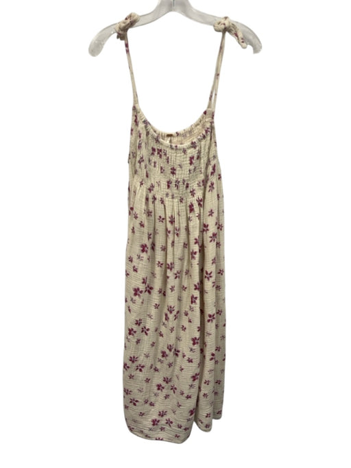 Free People Size Small White, Pink, Blue Cotton Spaghetti Strap Floral Dress White, Pink, Blue / Small