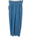 Free-est Size Small Blue Cotton & Linen Elastic Waist Short Sleeve Skirt Set Blue / Small