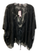 Free People Size One Size Black Half Sleeve Floral Tie Front Swim Cover swimwear Black / One Size