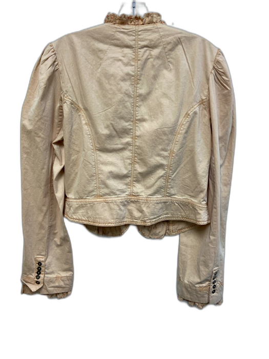 Free People Size Medium Beige, Orange, Green, Pink Cotton Long Sleeve Jacket Beige, Orange, Green, Pink / Medium