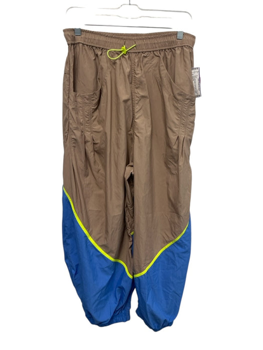FP Movement Size M Light brown & blue Nylon Elastic Drawstring Waist Pants Light brown & blue / M