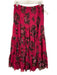 Free People Size M Fuschia Pink, Green, Black Polyester Short Sleeve Skirt Set Fuschia Pink, Green, Black / M