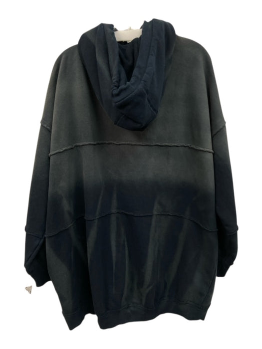 We The Free Size M Dark Blue Cotton Button Front Long Sleeve Hood Faded Jacket Dark Blue / M