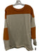 Free People Size M Orange & cream Cotton Blend Mixed Fabric Pockets Sweater Orange & cream / M