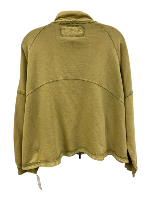 We The Free Size S Green Cotton Zip Front Long Sleeve Patch Pocket Faded Jacket Green / S