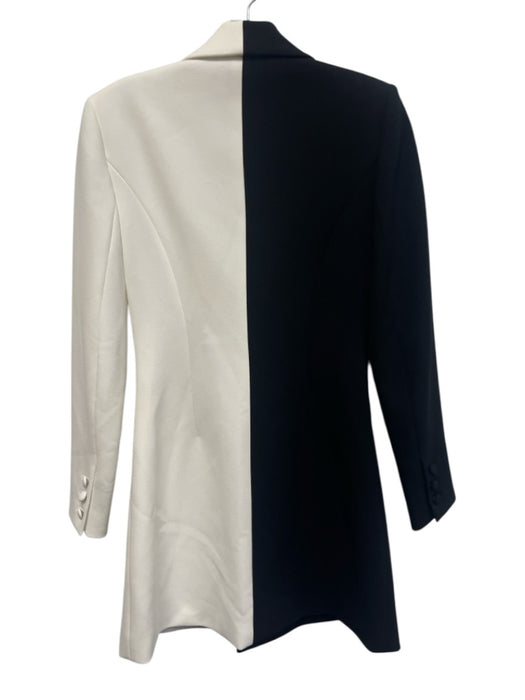 Alice + Olivia Size 2 Black & White Polyester Double Breasted Mini Dress Black & White / 2