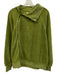 Free People Size S Green Cotton Asymmetric Zipper Ribbed Hem Sweater Green / S
