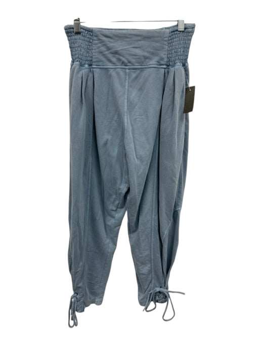Free People Size M Light Blue Cotton Smocked Pockets Cinch Hem Pants Light Blue / M
