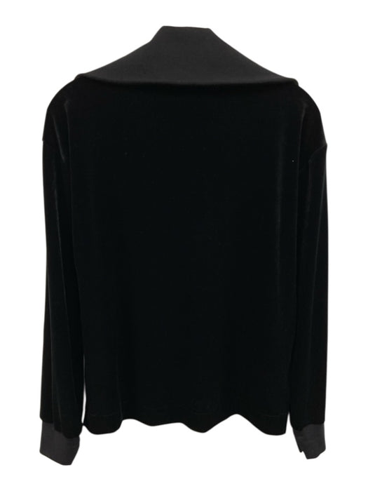 Spanx Size M Black Polyester Velvet 1/4 Zip Sweatshirt Black / M