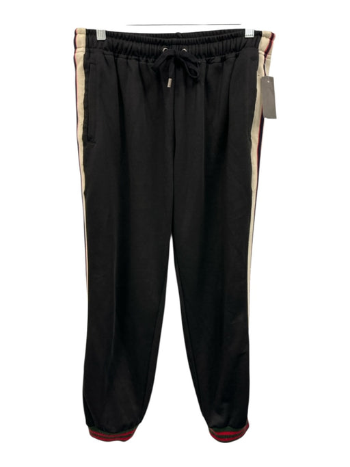 Gucci AS IS Size L Black & Multi Cotton Striped Pants Black & Multi / L