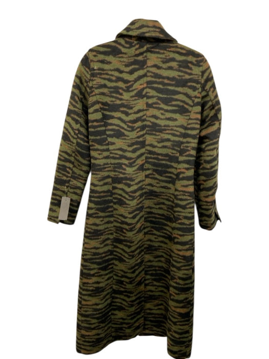 Stand Studio Size 34 Green, Black & Multi Print Poly Blend Button Front Coat Green, Black & Multi Print / 34