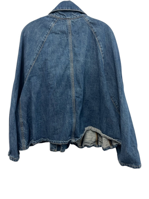Pilcro Size XL Blue Cotton Zip & Button Faded Patch Pocket Jacket Blue / XL