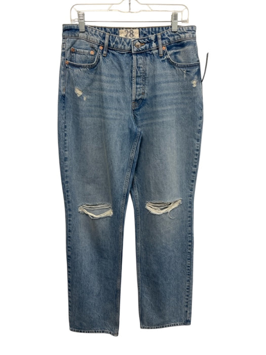 We The Free Size 28 Light Wash No Fabric Tag Zip & Button Whiskering Jeans Light Wash / 28