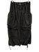 Free People Size S Black Cotton Button Front Pockets Elastic Waist Skirt Black / S