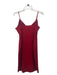 Leith Size L Red Polyester V Neck Spaghetti Strap Knee Length slit Dress Red / L