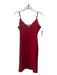 Leith Size L Red Polyester V Neck Spaghetti Strap Knee Length slit Dress Red / L