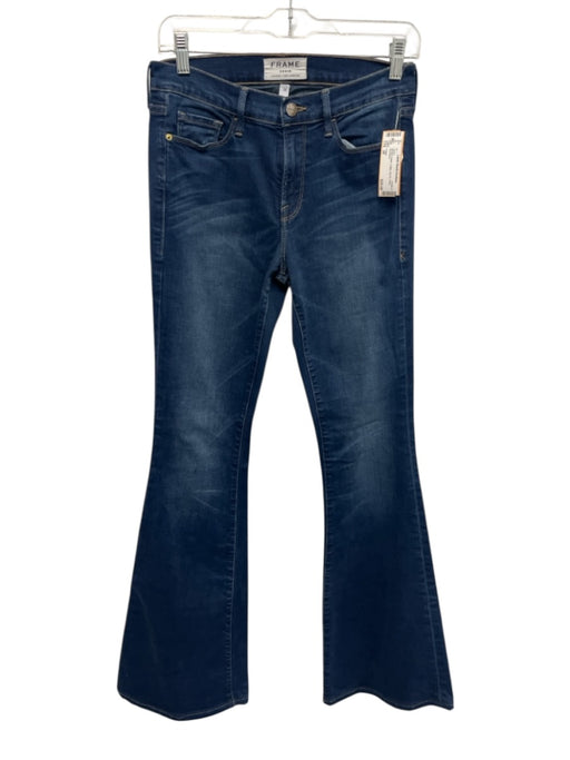 Frame Size 28 Medium Wash Cotton Zip Fly Flare Jeans Medium Wash / 28