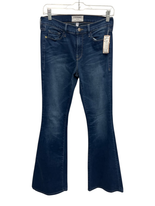 Frame Size 28 Medium Wash Cotton Zip Fly Flare Jeans Medium Wash / 28