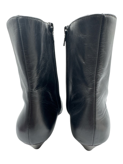 COS Shoe Size 41 Black Leather Side Zip Kitten Heel Booties Black / 41