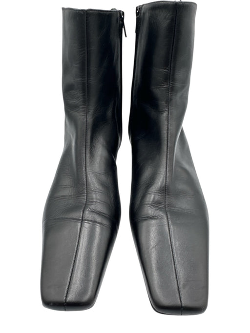 COS Shoe Size 41 Black Leather Side Zip Kitten Heel Booties Black / 41