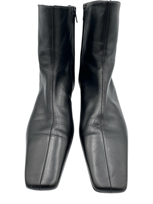 COS Shoe Size 41 Black Leather Side Zip Kitten Heel Booties Black / 41