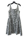 Nanette Lepore Size 12 White & Black Cotton Animal Print Sleeveless Dress White & Black / 12