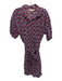 XiRENA Size S Purple, Red, White Cotton Floral Button Down Sash Romper Purple, Red, White / S