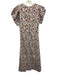 Anna Cate Size M Cream, Red, Blue Cotton Floral Empire Waist Midi Dress Cream, Red, Blue / M