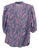 Abbey Glass Size S Blue & Purple Textured Abstract Puff Sleeve Button Down Top Blue & Purple / S