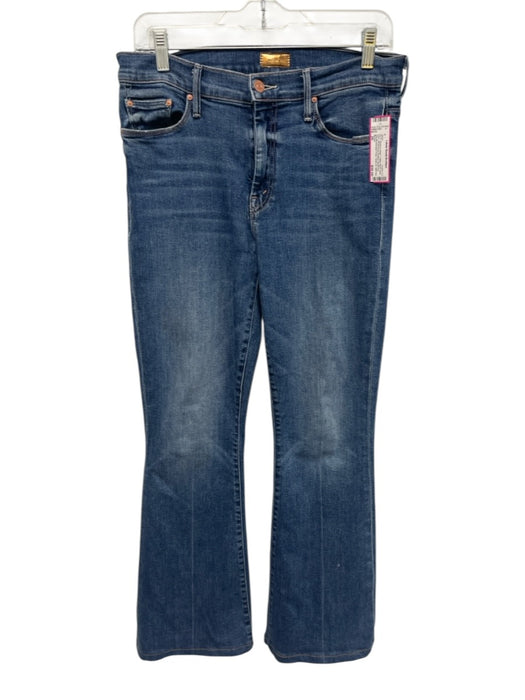 Mother Size 29 Medium Wash Cotton Blend Raw Hem Whiskering Bootcut Jeans Medium Wash / 29