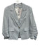 Veronica Beard Size 12 Light Blue Linen Blend Chambray Ruched Sleeve Jacket Light Blue / 12