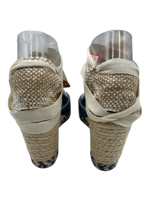 Castaner Shoe Size 37 Blue & Beige Textile Leather Lining Woven Wedges Blue & Beige / 37