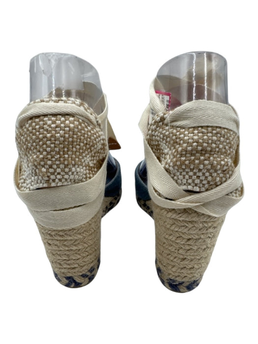 Castaner Shoe Size 37 Blue & Beige Textile Leather Lining Woven Wedges Blue & Beige / 37