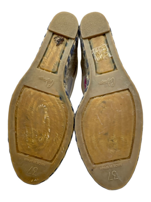 Castaner Shoe Size 37 Blue & Beige Textile Leather Lining Woven Wedges Blue & Beige / 37