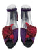 Stuart Weitzman Shoe Size 6 Red, Purple, Black Leather Suede Peep Toe Pumps Red, Purple, Black / 6