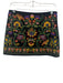 Zara Woman Size Small Black & Multi Cotton Blend Side Zip Mini Skirt Black & Multi / Small