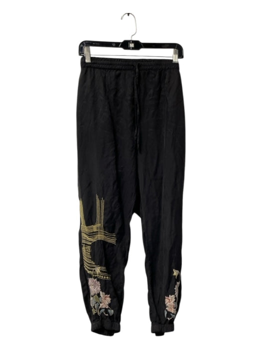 Biya Johnny Was Size XL Black Cotton Blend Elastic Waist Drawstring Jogger Pants Black / XL