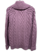 Etcetera Size S Mauve Cotton Blend Cable Knit Button Up Patch Pocket Sweater Mauve / S