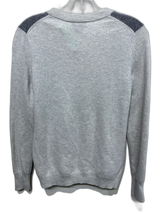 C by bloomingdales Size L Gray & Black Cashmere Rib Knit Lace Detail Sweater Gray & Black / L