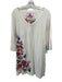 Johnny Was Size XL Cream, Pink & Multi Cotton 1/2 Sleeve Floral Embroidery Dress Cream, Pink & Multi / XL