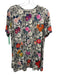 Johnny Was Size M Cream, Orange &  Mustard Cotton Short Sleeve Floral V Neck Top Cream, Orange &  Mustard / M