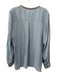 Elie Tahari Size XL Blue & Silver Silk Long Sleeve Beaded Detail Tassel Top Blue & Silver / XL