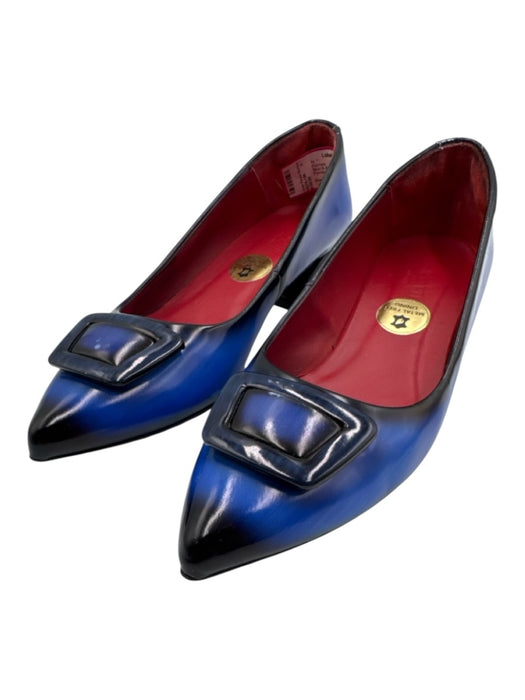 Girotti Shoe Size 41 Blue & Black Patent Leather Ombre Pointed Toe Buckle Pumps Blue & Black / 41