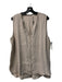 Elie Tahari Size XL Taupe V Neck Floral Application Mini Pleats Bead Detail Top Taupe / XL