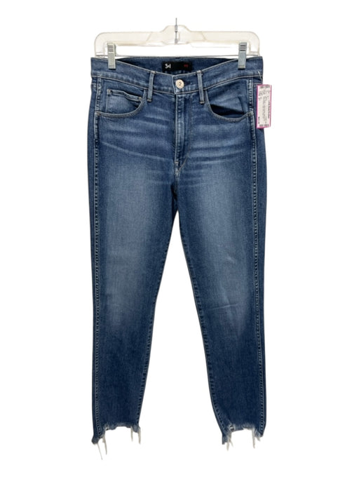 3X1 Size 27 Med Wash Cotton Denim Whiskering Zip & Button High Rise Jeans Med Wash / 27