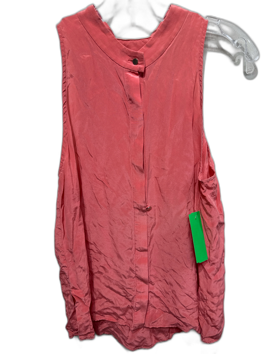 Veronica Beard Size 3 Coral Pink Silk Sleeveless Button Up stand collar Top Coral Pink / 3