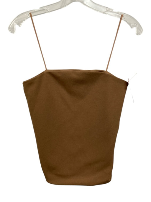Vince Size Est S Brown Missing Fabric Tag Sleeveless High Collar Side Zip Top Brown / Est S