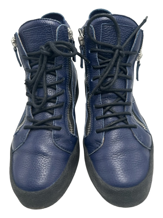 Guiseppe Zanotti Shoe Size 42 AS IS Blue Leather High Top Men's Shoes 42