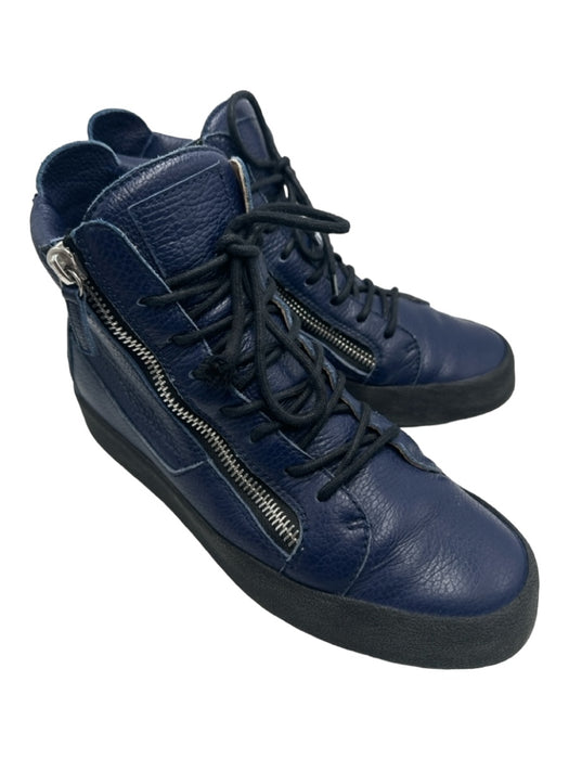 Guiseppe Zanotti Shoe Size 42 AS IS Blue Leather High Top Men's Shoes 42