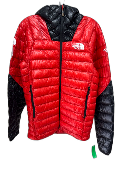 The North Face Size S Red & White Nylon & Acetate Goose Down Full ZIp Jacket Red & White / S